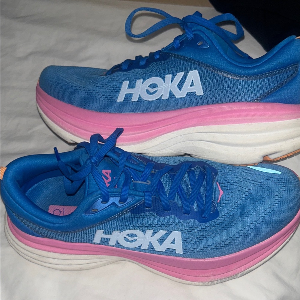 Hoka Women's Athletic Shoes in Blue and Pink